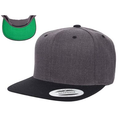 Flat Bill Snapback Cap (Green Undervisor) Thumbnail